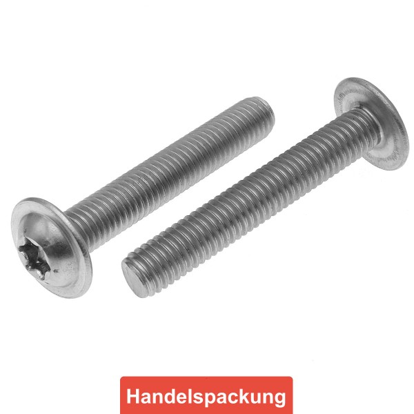 Linsenkopfschrauben Torx mit Flansch Edelstahl A2 ISO7380-2 - B2B