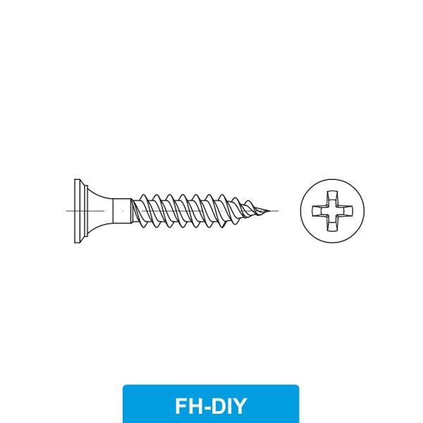 Schnellbauschrauben für Hartgipsplatten PH Kreuzschlitz Stahl phosphatiert - FH-DIY