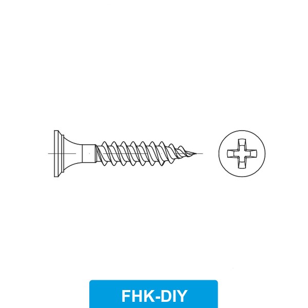 Hartgipsplatten Schrauben PH Kreuzschlitz Stahl phosphatiert - FHK-DIY