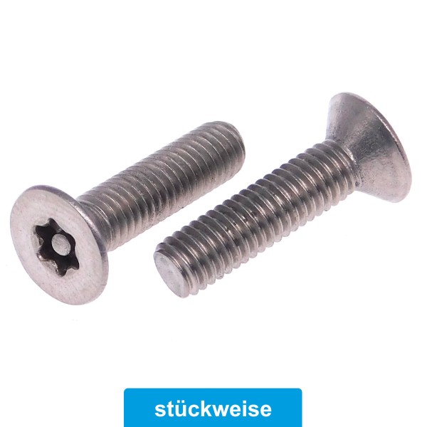 Sicherheitsschraube Torx und Pin Senkkopf metr. Gewinde Edelstahl A2